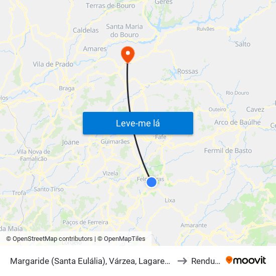 Margaride (Santa Eulália), Várzea, Lagares, Varziela e Moure to Rendufinho map