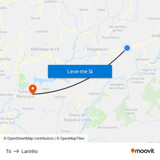 Tó to Larinho map