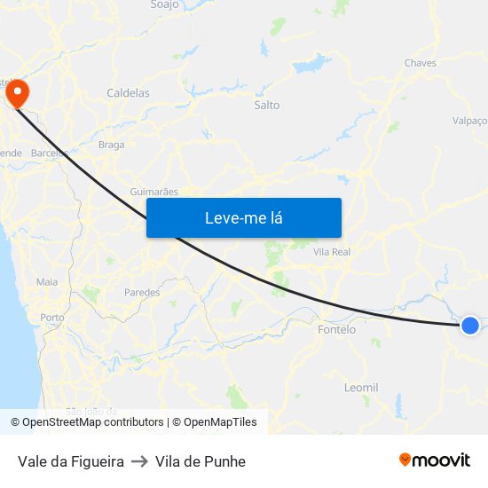 Vale da Figueira to Vila de Punhe map