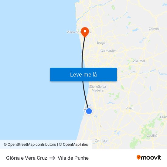 Glória e Vera Cruz to Vila de Punhe map