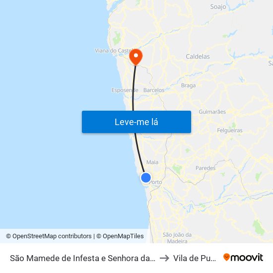 São Mamede de Infesta e Senhora da Hora to Vila de Punhe map