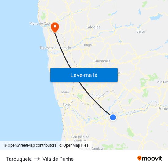 Tarouquela to Vila de Punhe map