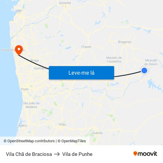 Vila Chã de Braciosa to Vila de Punhe map