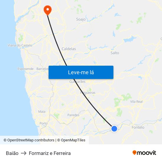 Baião to Formariz e Ferreira map