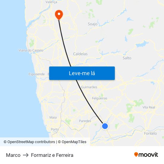 Marco to Formariz e Ferreira map