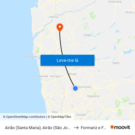Airão (Santa Maria), Airão (São João) e Vermil to Formariz e Ferreira map