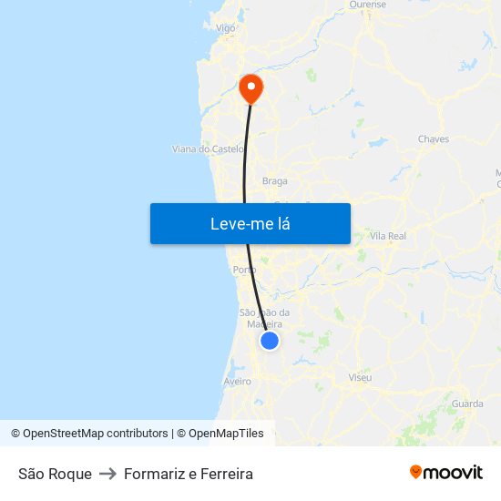 São Roque to Formariz e Ferreira map