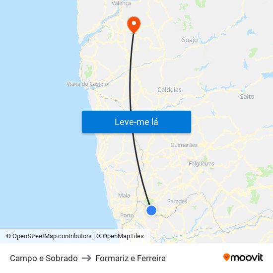 Campo e Sobrado to Formariz e Ferreira map
