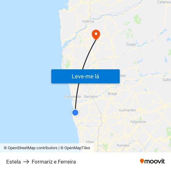 Estela to Formariz e Ferreira map