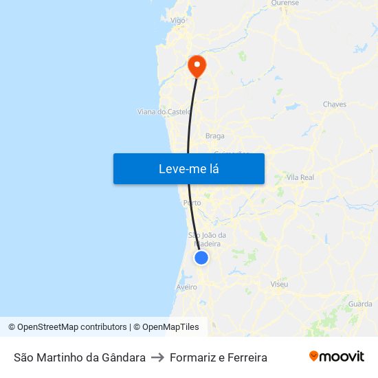 São Martinho da Gândara to Formariz e Ferreira map