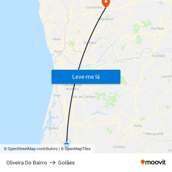 Oliveira Do Bairro to Golães map