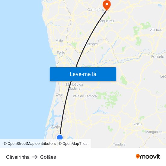 Oliveirinha to Golães map