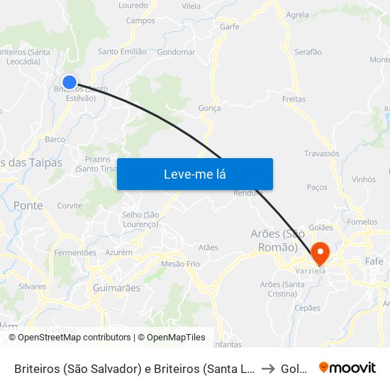 Briteiros (São Salvador) e Briteiros (Santa Leocádia) to Golães map