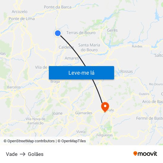 Vade to Golães map