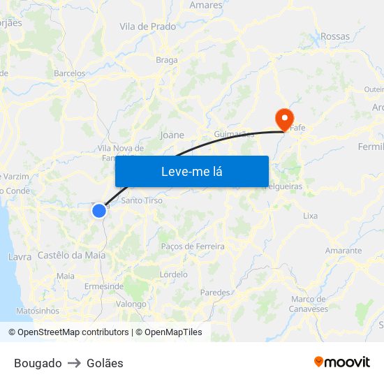 Bougado to Golães map