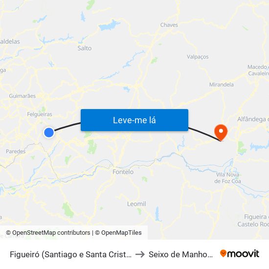 Figueiró (Santiago e Santa Cristina) to Seixo de Manhoses map
