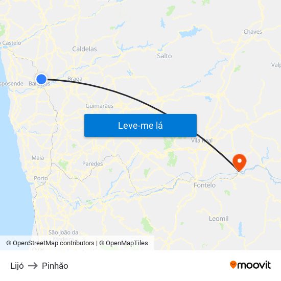 Lijó to Pinhão map