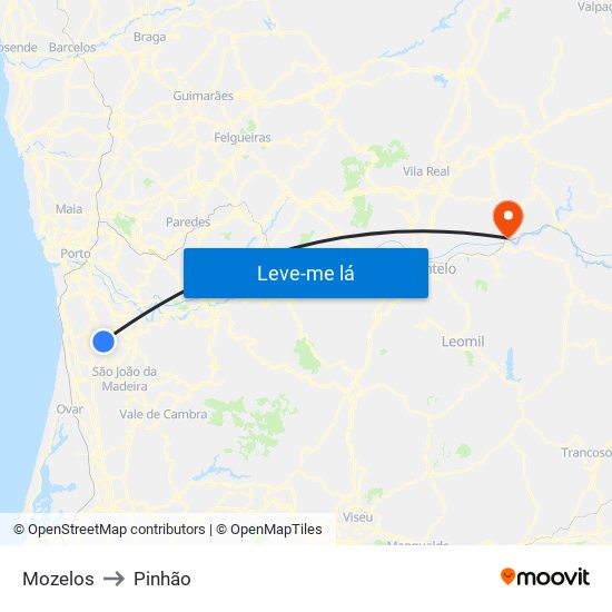 Mozelos to Pinhão map