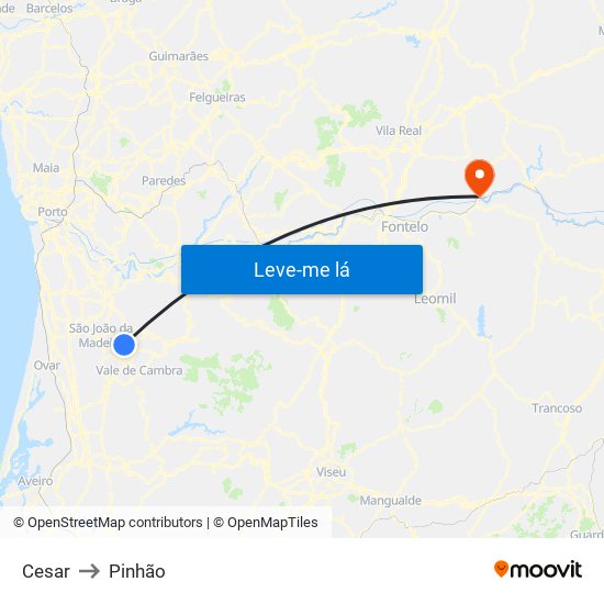 Cesar to Pinhão map