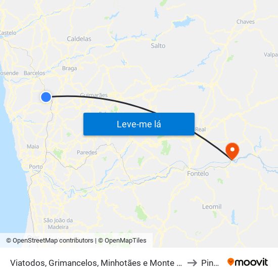 Viatodos, Grimancelos, Minhotães e Monte de Fralães to Pinhão map