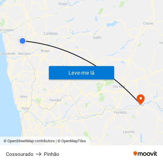 Cossourado to Pinhão map