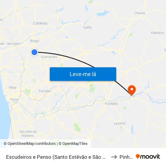 Escudeiros e Penso (Santo Estêvão e São Vicente) to Pinhão map