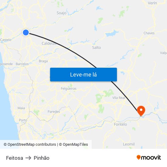 Feitosa to Pinhão map