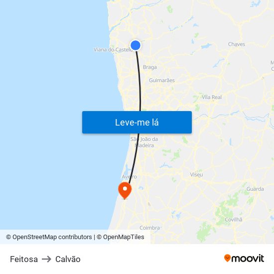 Feitosa to Calvão map