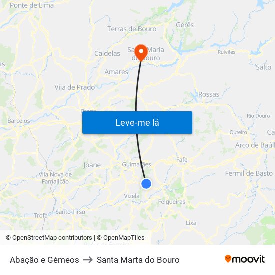Abação e Gémeos to Santa Marta do Bouro map
