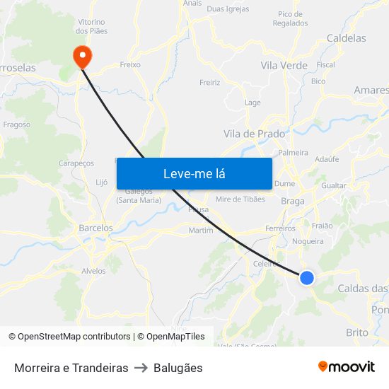 Morreira e Trandeiras to Balugães map