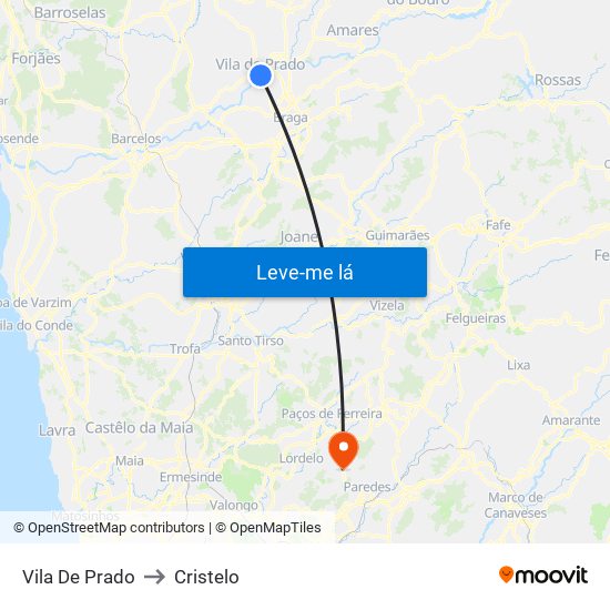 Vila De Prado to Cristelo map