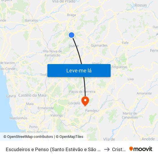 Escudeiros e Penso (Santo Estêvão e São Vicente) to Cristelo map