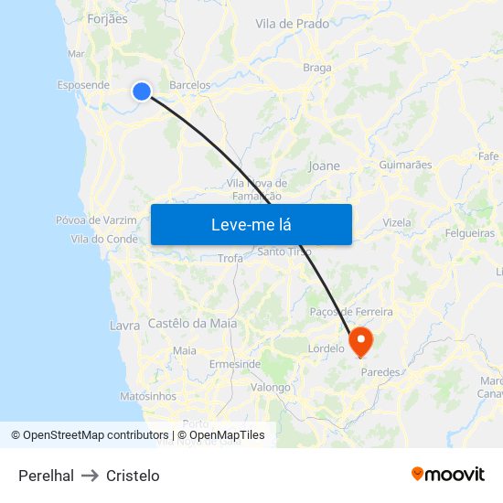 Perelhal to Cristelo map