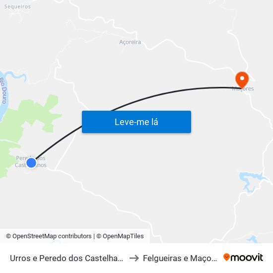 Urros e Peredo dos Castelhanos to Felgueiras e Maçores map