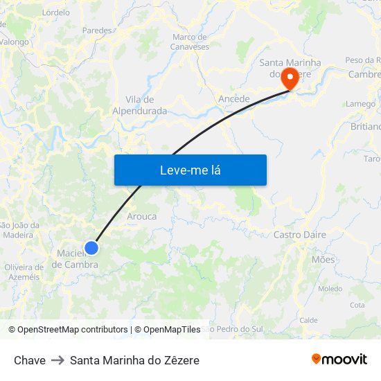 Chave to Santa Marinha do Zêzere map