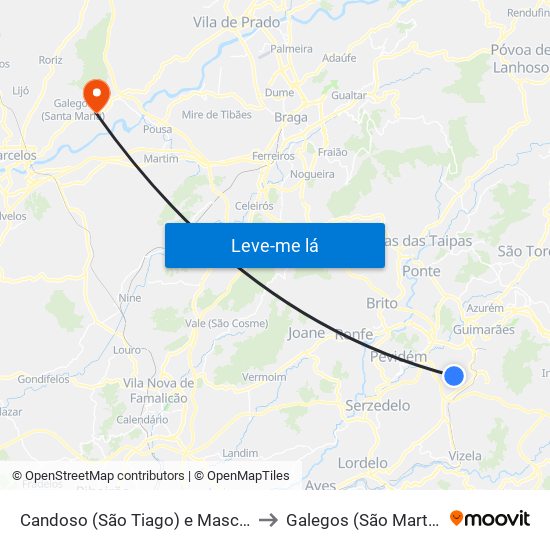 Candoso (São Tiago) e Mascotelos to Galegos (São Martinho) map