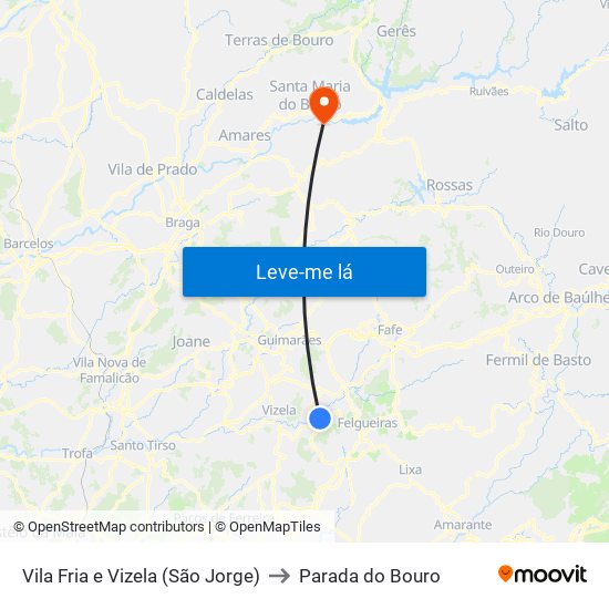 Vila Fria e Vizela (São Jorge) to Parada do Bouro map
