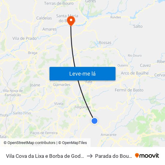 Vila Cova da Lixa e Borba de Godim to Parada do Bouro map