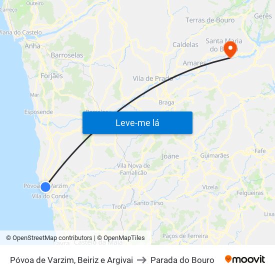 Póvoa de Varzim, Beiriz e Argivai to Parada do Bouro map