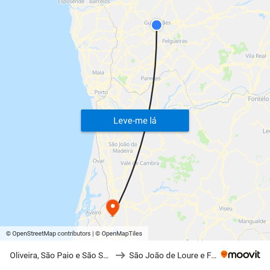 Oliveira, São Paio e São Sebastião to São João de Loure e Frossos map