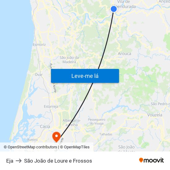 Eja to São João de Loure e Frossos map