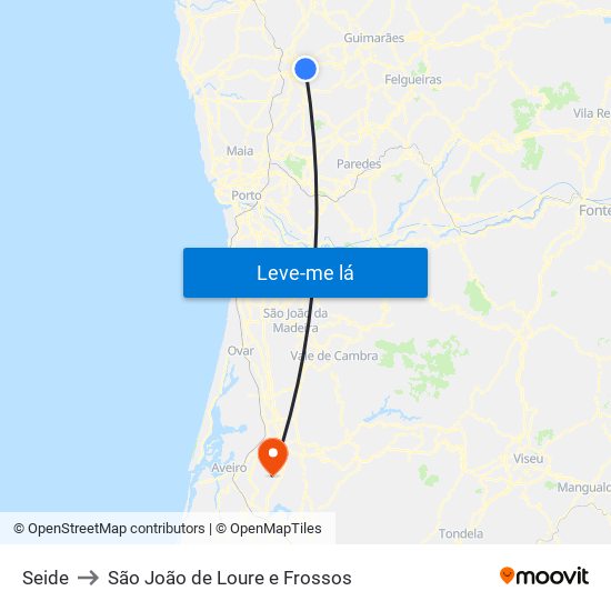 Seide to São João de Loure e Frossos map