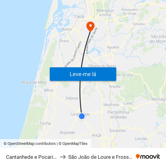Cantanhede e Pocariça to São João de Loure e Frossos map