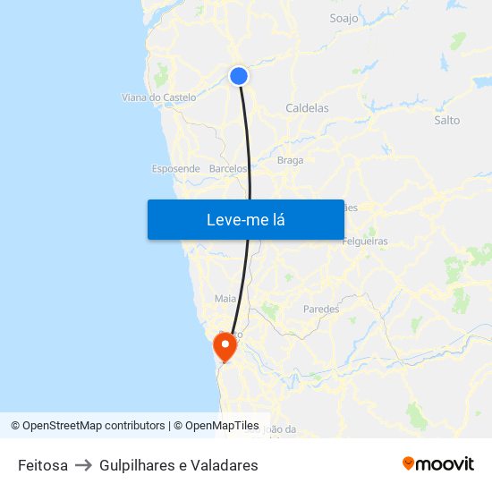 Feitosa to Gulpilhares e Valadares map