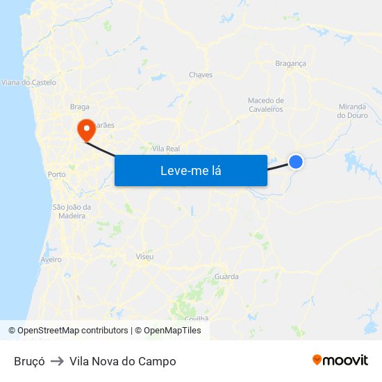 Bruçó to Vila Nova do Campo map