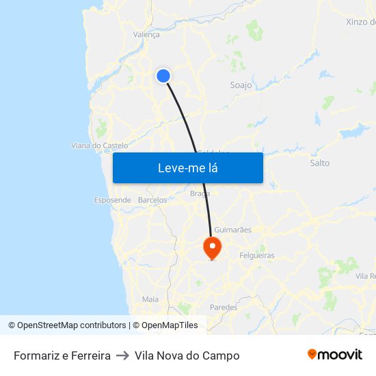 Formariz e Ferreira to Vila Nova do Campo map