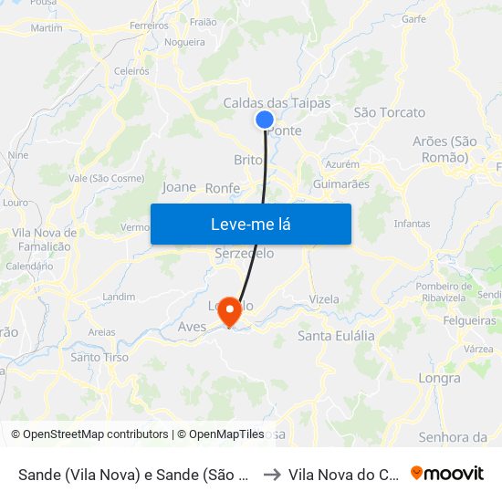 Sande (Vila Nova) e Sande (São Clemente) to Vila Nova do Campo map