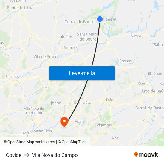 Covide to Vila Nova do Campo map