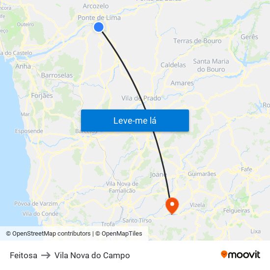 Feitosa to Vila Nova do Campo map