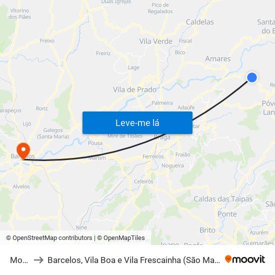 Monsul to Barcelos, Vila Boa e Vila Frescainha (São Martinho e São Pedro) map